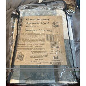 Park B Smith Churchill Checked Shower Curtain 100% Cotton Hunter Green NIP 72"